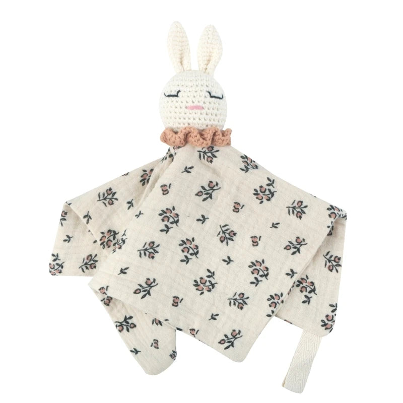 Doudou plat lapin crochet - LUCIE