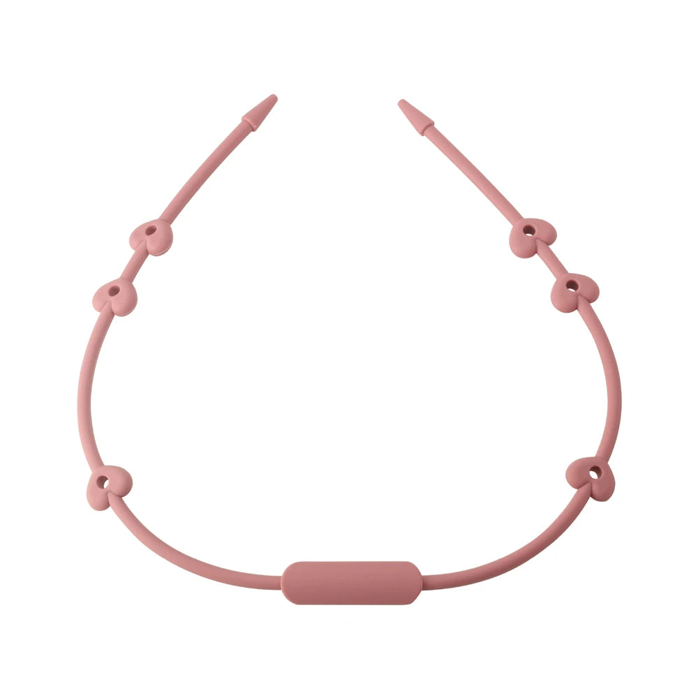 Attache doudou - tétine avec coeurs rose