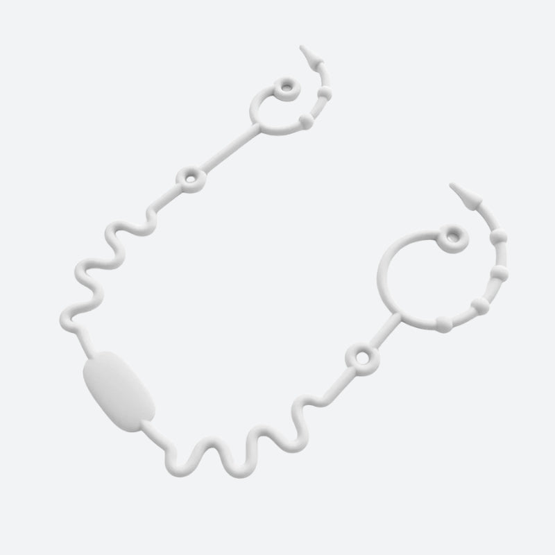 attache doudou tétine zigzag à extrémités escargots  gris