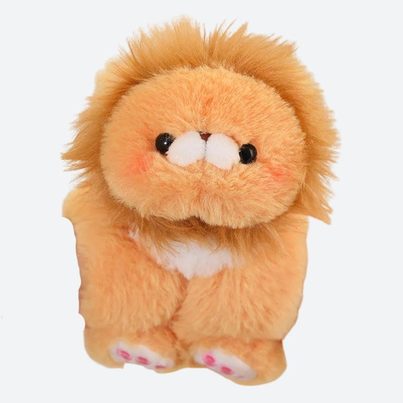 ROYA, le mini doudou lion bracelet sur fond gris