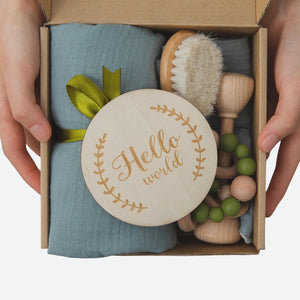 Coffret bébé bleu - ROMUALD présenté dans sa boite