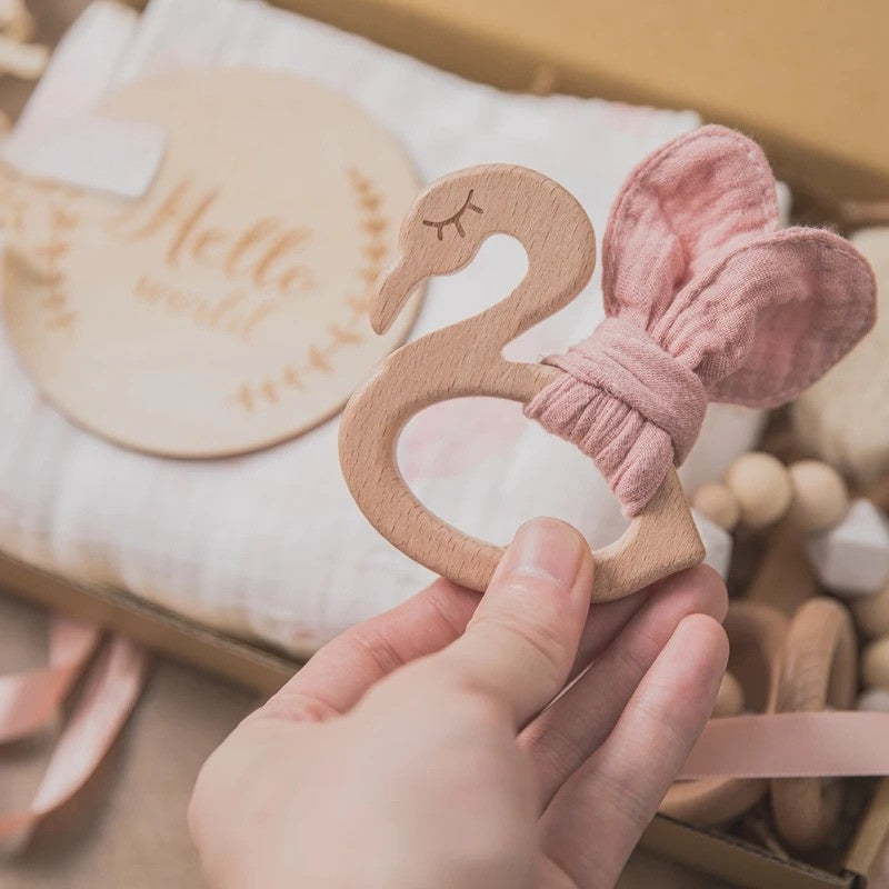 Coffret doudou oiseau flamant rose - AGATHE