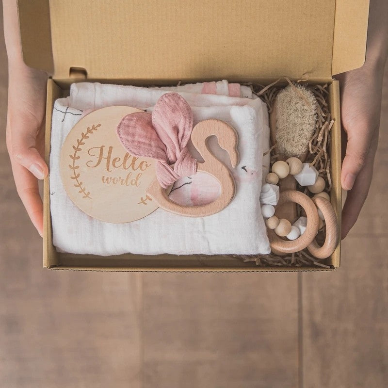 Coffret doudou oiseau cygne - AGATHE présenté dans sa boite Image