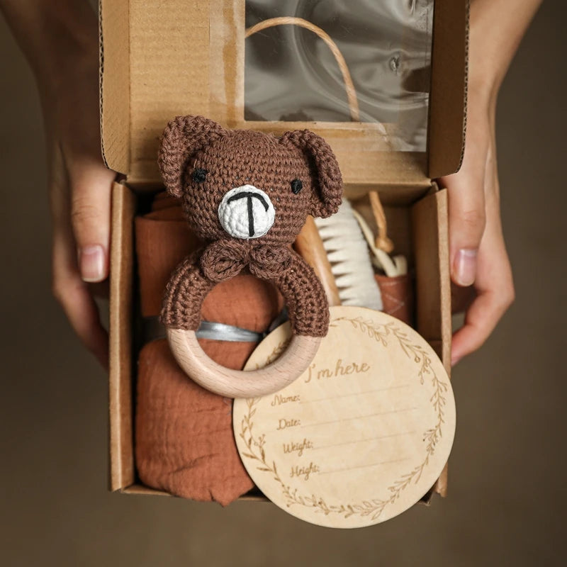 Coffret doudou ours - ALESSIA présenté dans sa boite Image