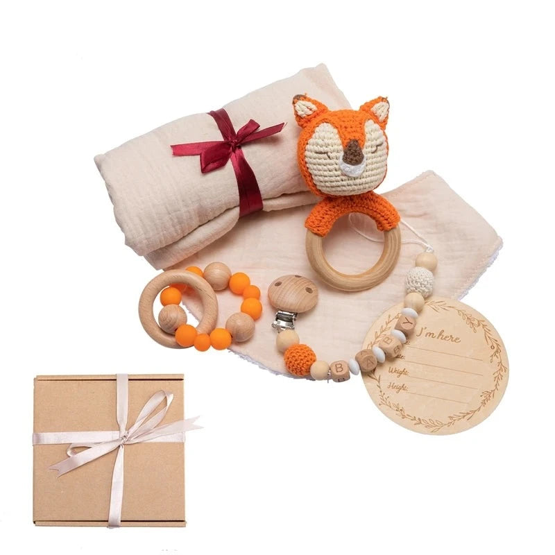 Coffret doudou renard - LARY présenté à coté de sa boite