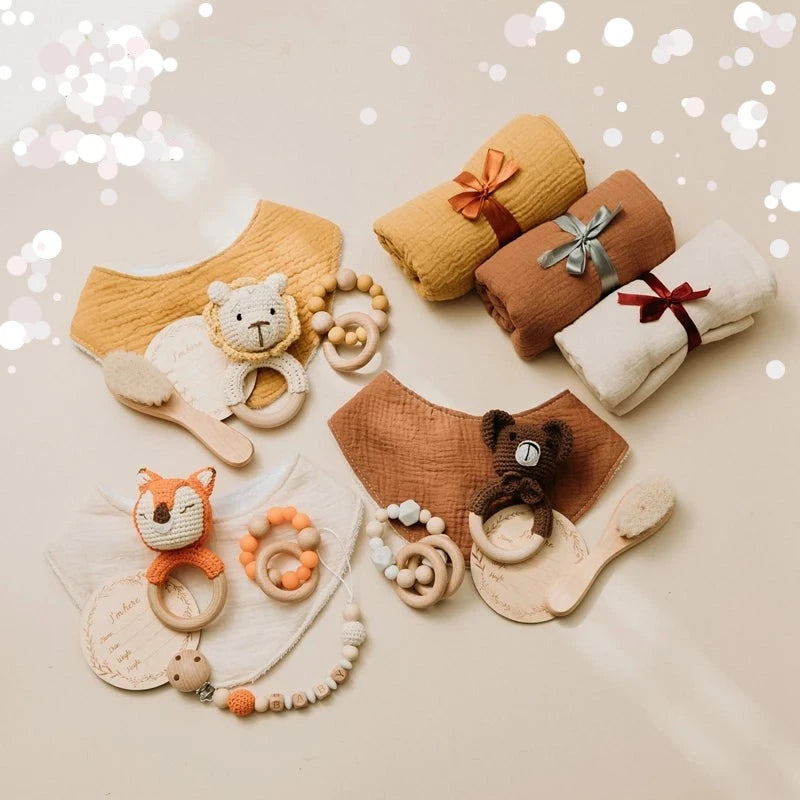 Coffret doudou ours - ALESSIO présenté avec coffret doudou lion et coffret doudou renard