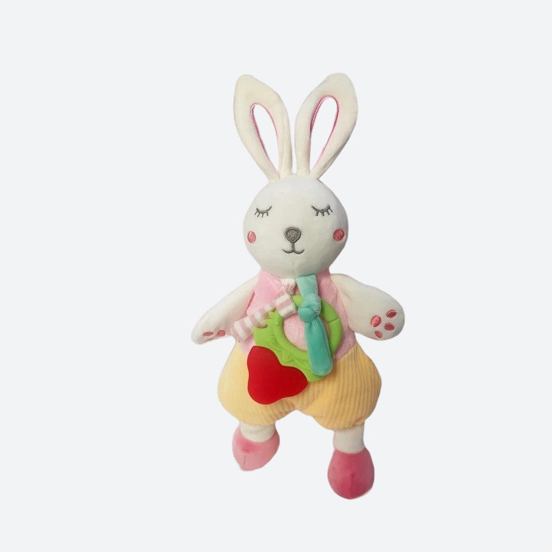  doudou lapin / doudou rose / doudou bleu / doudou blanc / doudou plat / doudou gris / doudou rose et blanc / doudou bébé / nouveau-né / cadeau nouveau-né / enfant / enfance/ anneau de dentition / attache tétine