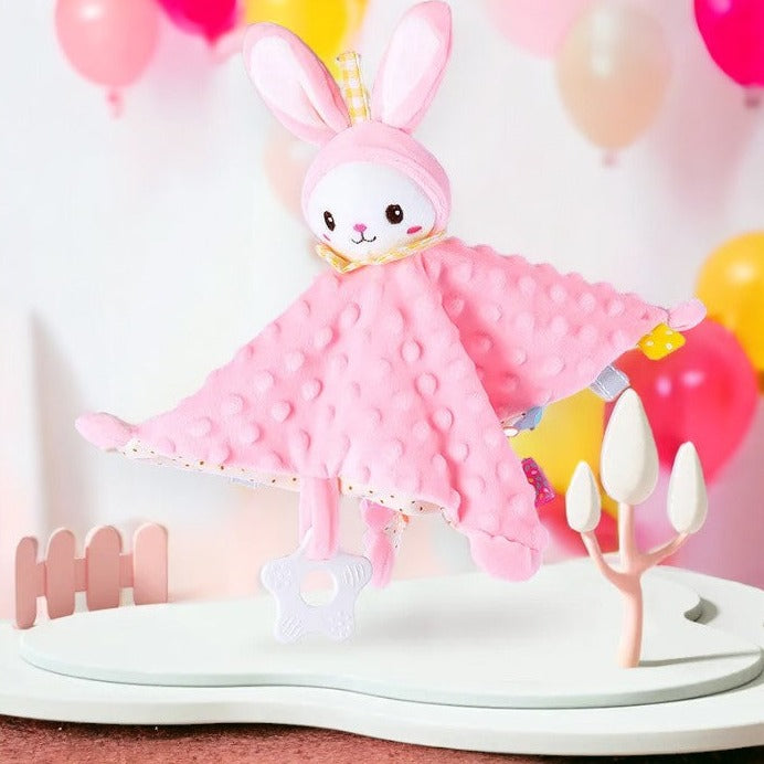 doudou mignon/ doudou attache tétine/ doudou plat/ doudou peluche/ doudou étiquettes/ doudou garçon / doudou tout doux/ doudou fille / doudou bébé / doudou lapin/ doudou bleu rose / gaze de coton / doudou gaze de coton / doudou rose / doudou maron / doudou bleu / doudou blanc / doudou jaune / motif / doudou gris / doudou vert / doudou orange Image