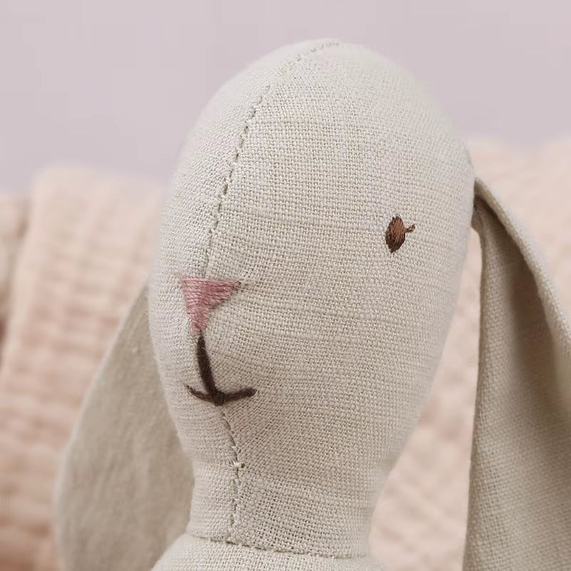 Doudou Lapin Lin Naturel Et Doux 27,5cm - Oscar Image