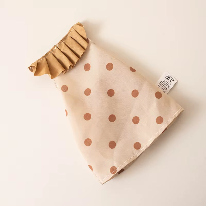 Doudou Lapin Tissu Pois Petit Col 42cm - Chloé