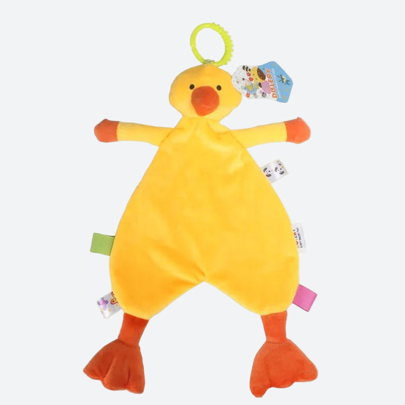 doudou canard jaune à plat