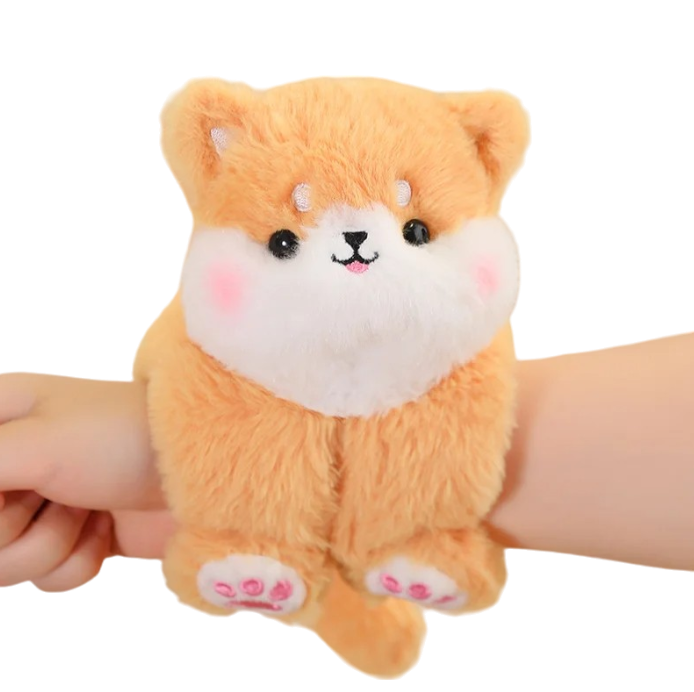 mini peluche bracelet chien orange