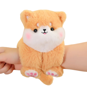 mini peluche bracelet chien orange