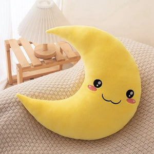 Doudou lune kawaii jaune vue de face