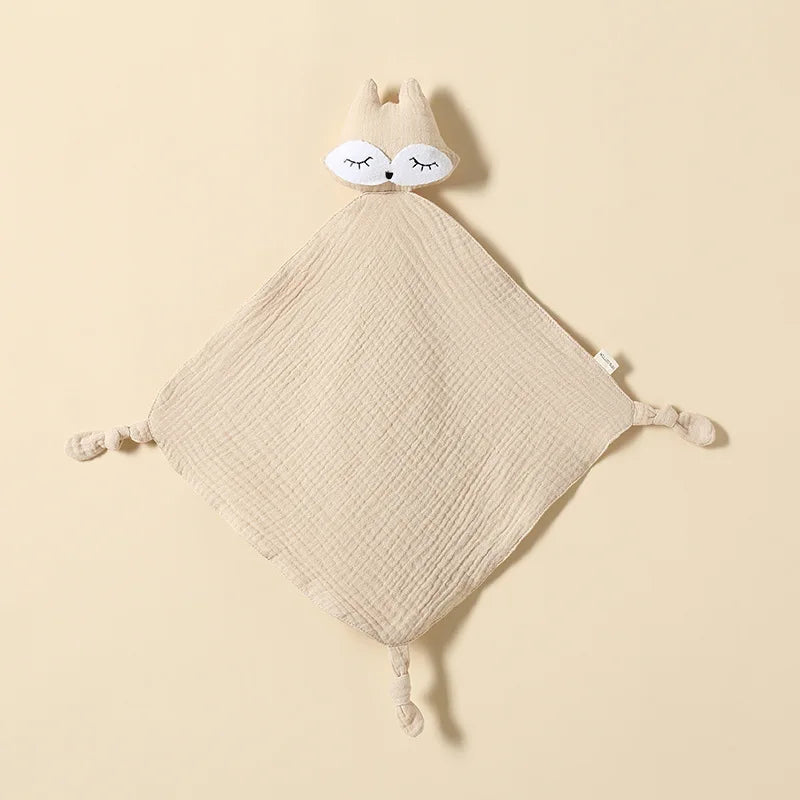 Doudou gaze de coton renard / doudou renard / doudou gaze de coton / doudou bébé / doudou fille / doudou garçon / doudou enfant / doudou / doudou beige