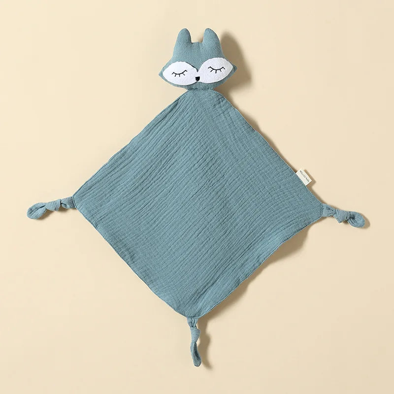 Doudou gaze de coton renard / doudou renard / doudou gaze de coton / doudou bébé / doudou fille / doudou garçon / doudou enfant / doudou / doudou bleu