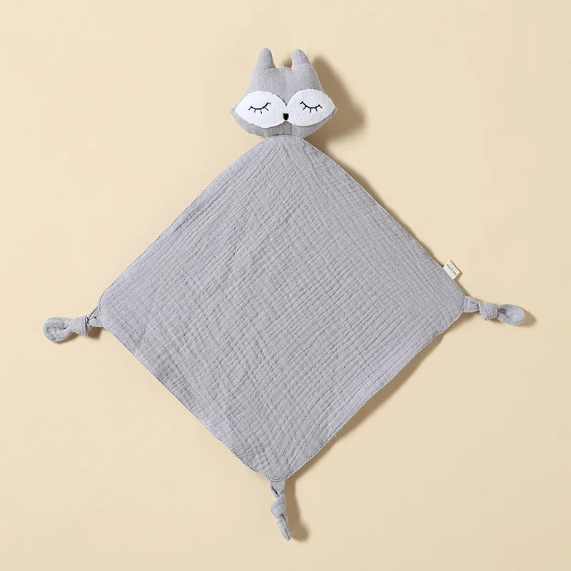 Doudou gaze de coton renard / doudou renard / doudou gaze de coton / doudou bébé / doudou fille / doudou garçon / doudou enfant / doudou / doudou bleu