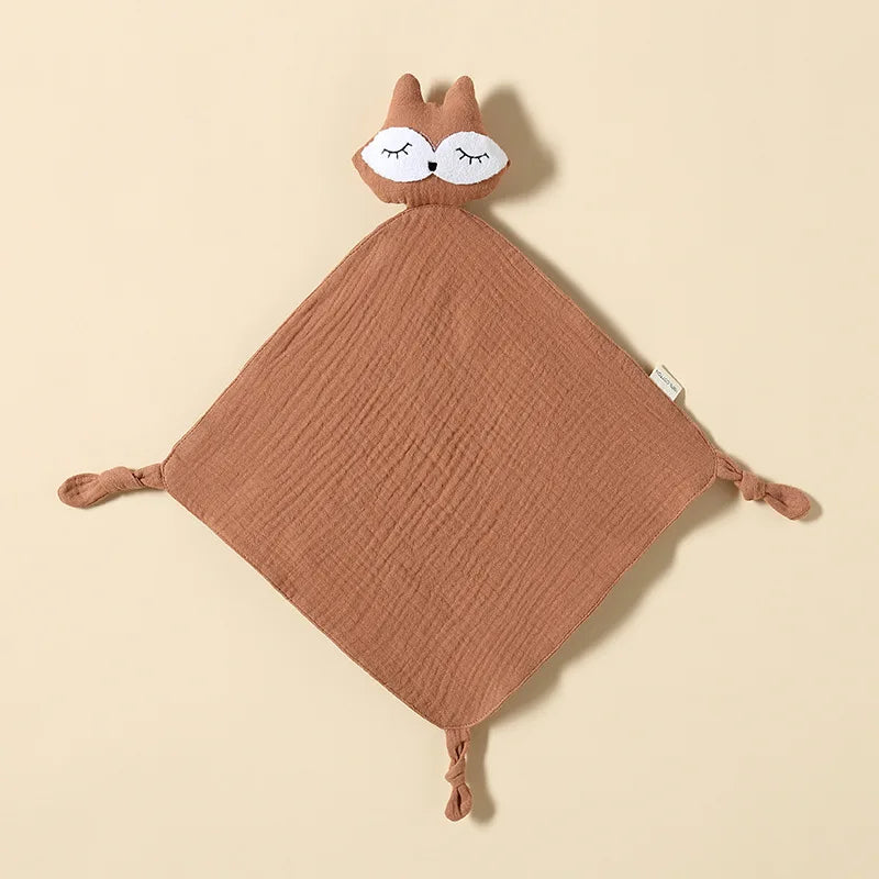 Doudou gaze de coton renard / doudou renard / doudou gaze de coton / doudou bébé / doudou fille / doudou garçon / doudou enfant / doudou / doudou marron