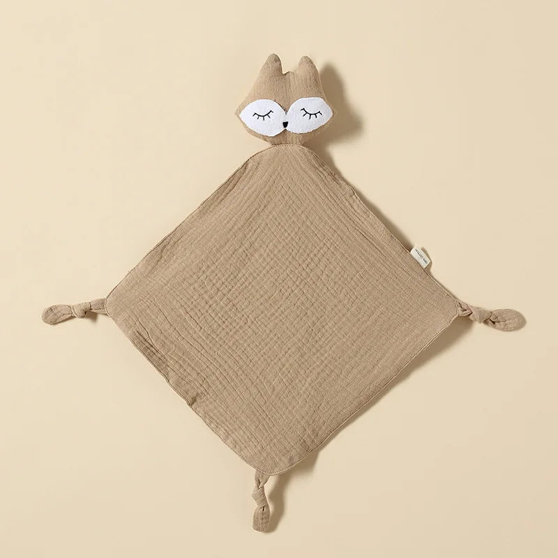 doudou gaze de coton renard / doudou renard / doudou gaze de coton / doudou bébé / doudou fille / doudou garçon / doudou enfant / doudou / doudou marron