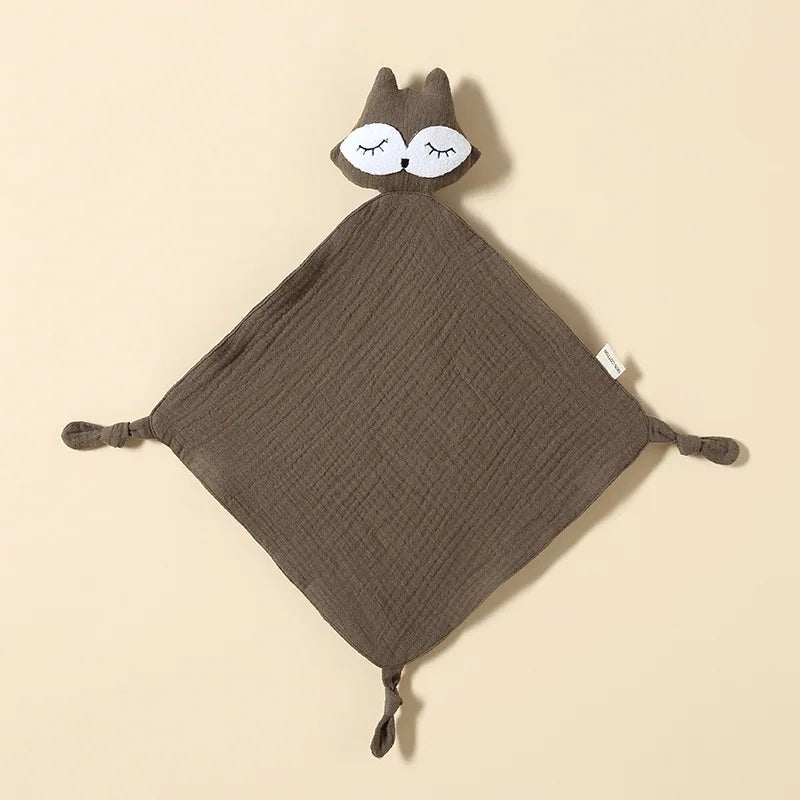 Doudou gaze de coton renard / doudou renard / doudou gaze de coton / doudou bébé / doudou fille / doudou garçon / doudou enfant / doudou / doudou marron