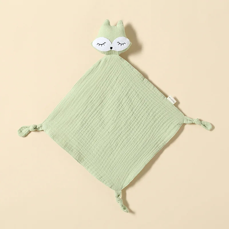 Doudou gaze de coton renard / doudou renard / doudou gaze de coton / doudou bébé / doudou fille / doudou garçon / doudou enfant / doudou / doudou vert