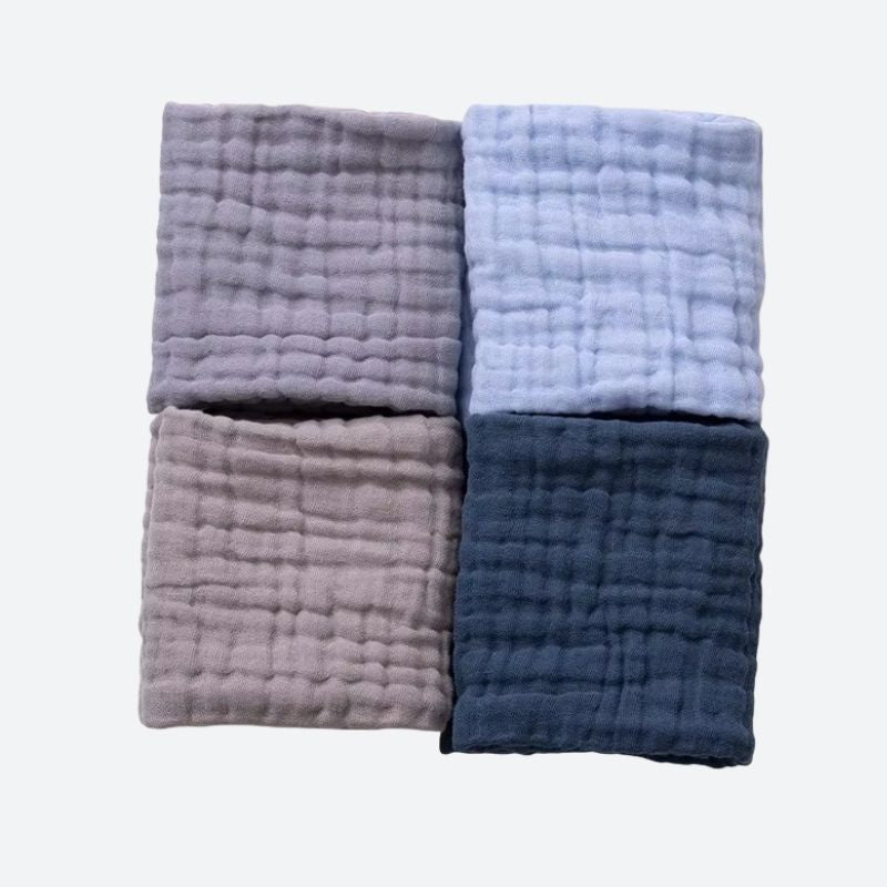 Lange Bébé Mousseline Uni Bleu Nuit Doux

