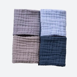 Lange Bébé Mousseline Uni Bleu Nuit Doux

