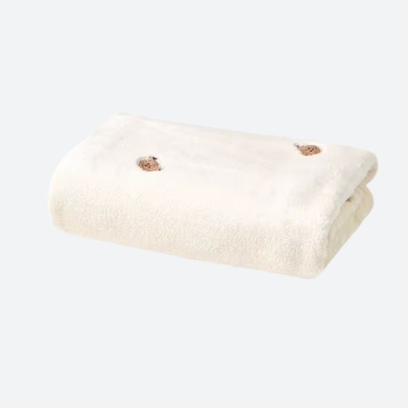 Lange Bébé Polaire Crème Brodé Motif Ours

