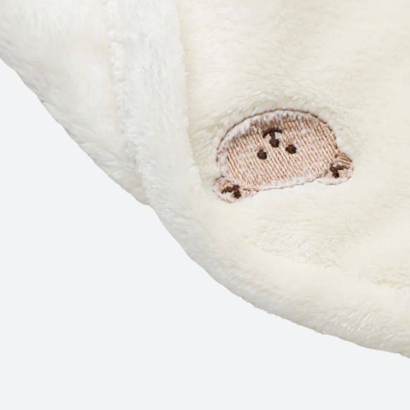 Lange Bébé Polaire Crème Brodé Motif Ours

 Image