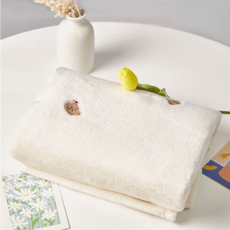 Lange Bébé Polaire Crème Brodé Motif Ours

