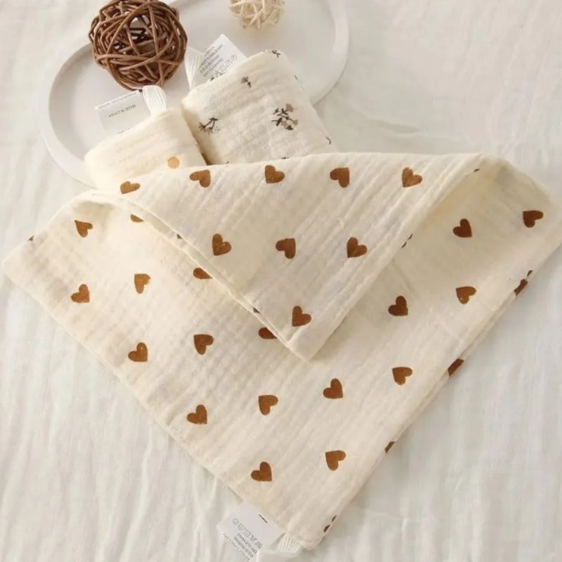 Lot De 3 Langes Bébé Mousseline Motifs Tendre