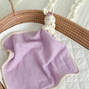 Doudou plat lapin crochet - LUCIE