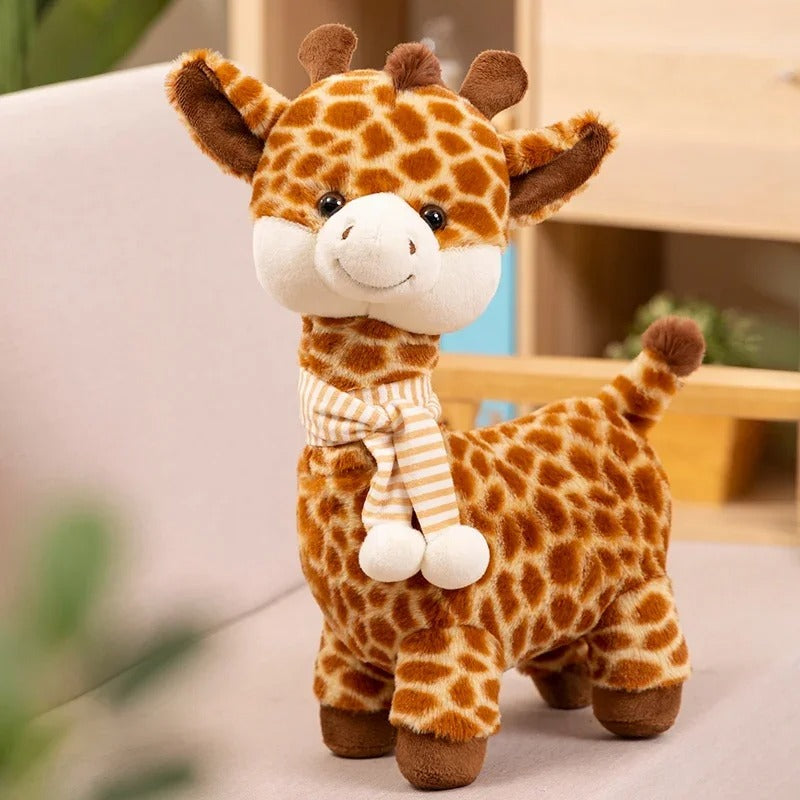 Peluche girafe à écharpe de face