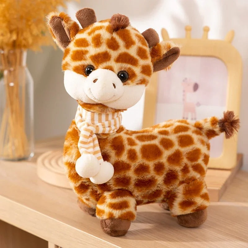 Peluche girafe à écharpe de face