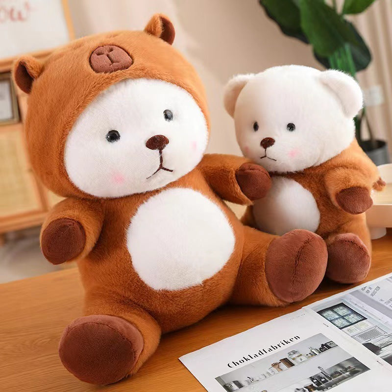 Peluche ours blanc marmotte transformable Image