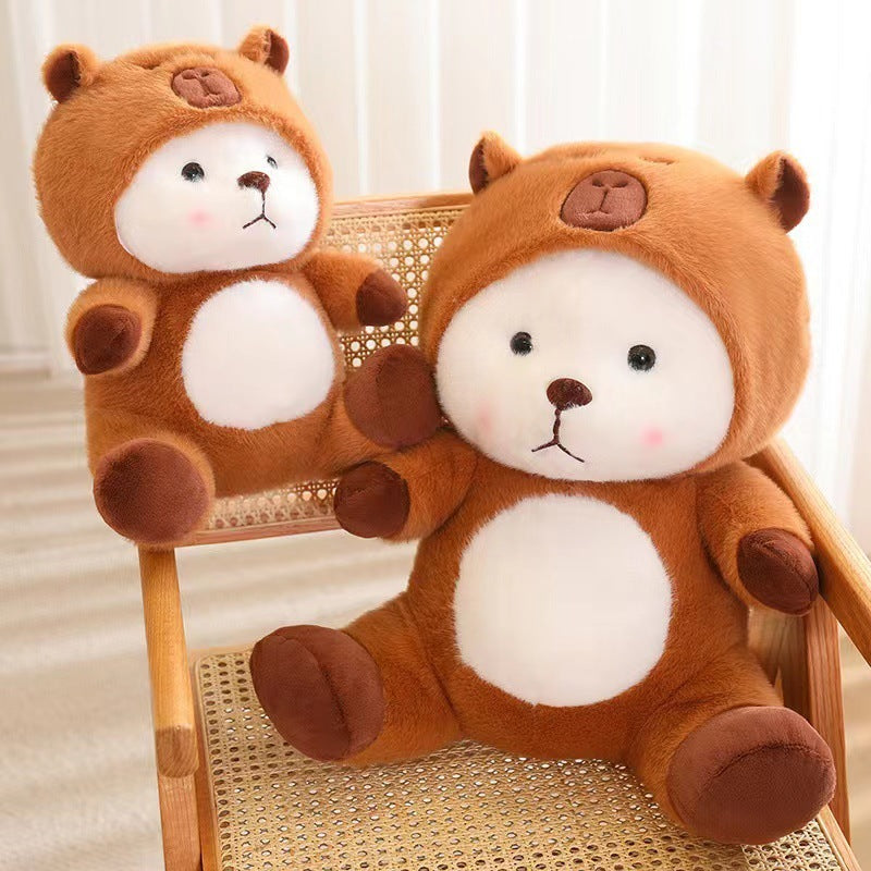 Peluche ours blanc marmotte transformable Image