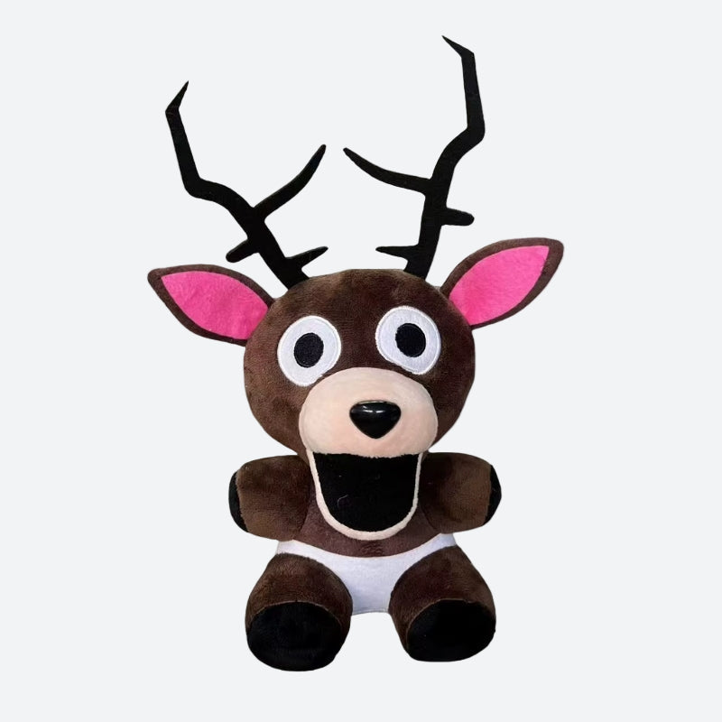 Peluche cerf à bois noirs vue de face