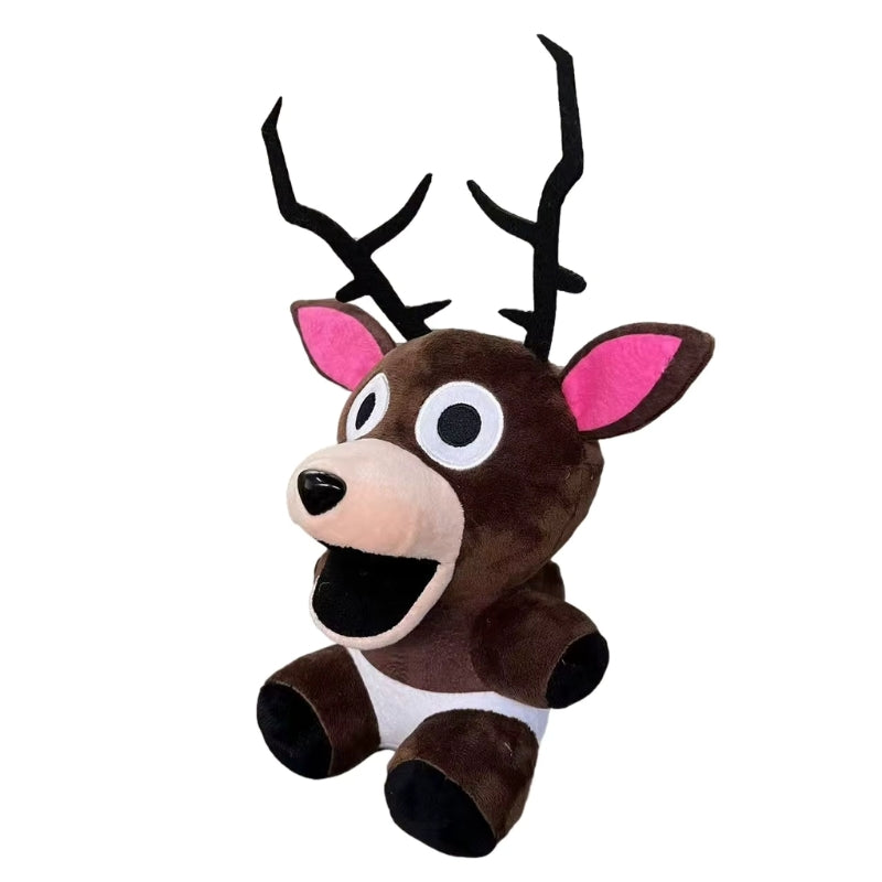 Peluche cerf à bois noirs vue de coté Image