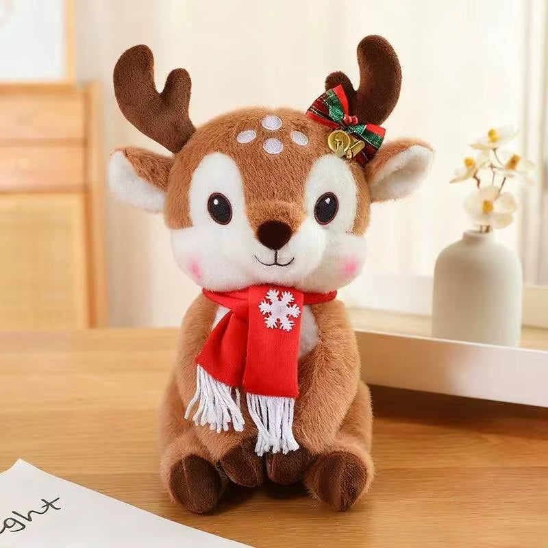 Peluche cerf de Noel de profil de face