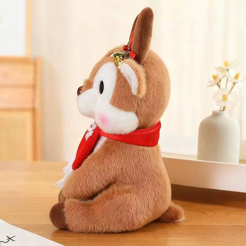 Peluche cerf de Noel de profil