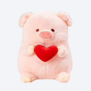 Peluche cochon lover - Arthur de face sur fond blanc