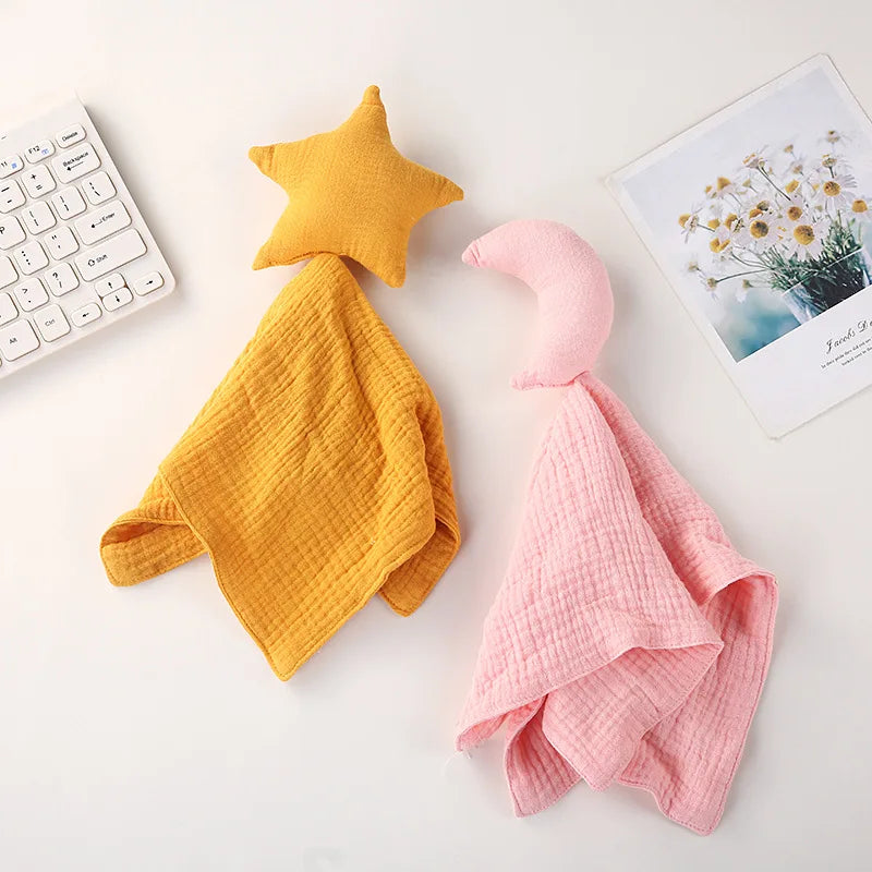 doudou lune orange avec doudou lune rose