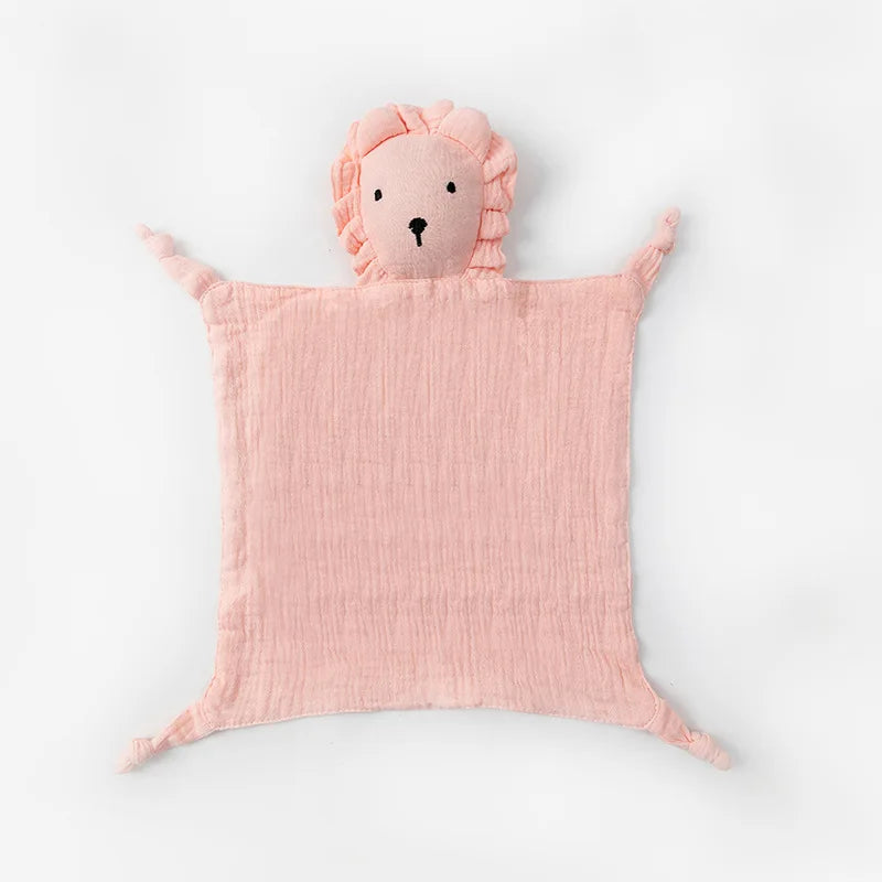 doudou lion / plat / plat lion / bébé lion / lion bébé / boule lion / lange lion / blanc / bleu / jaune / nouveau-né / cadeau nouveau-né / enfant / enfance Image