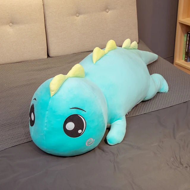 48515627385176Peluche XXL Dinosaure - LEO bleu