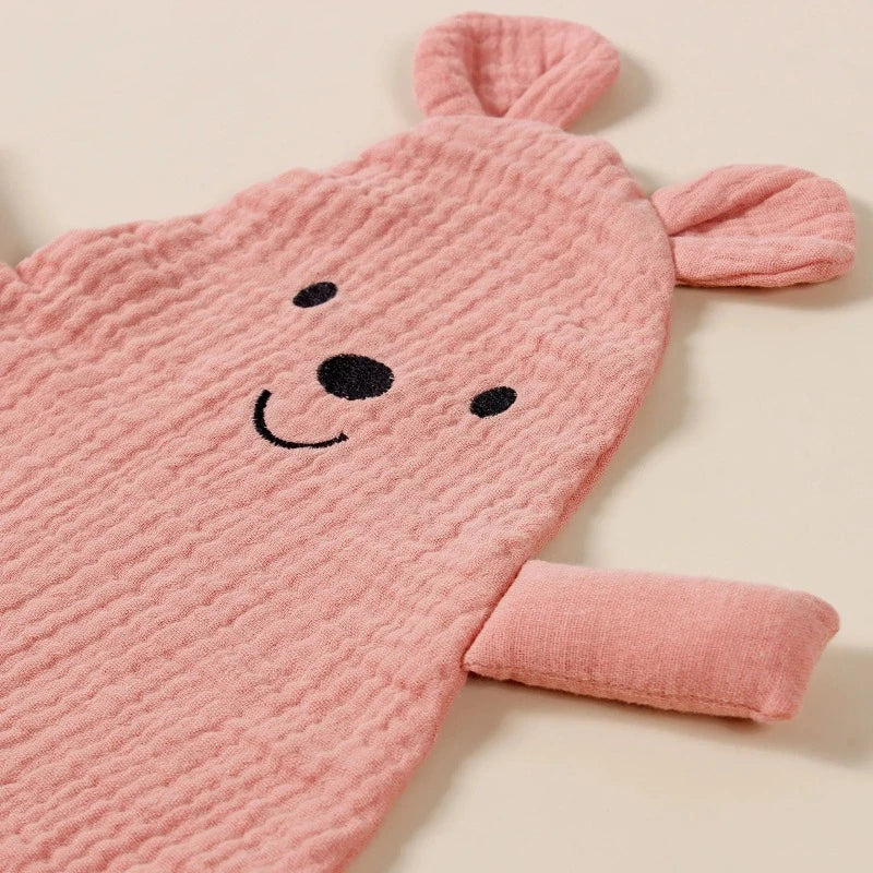 Doudou ours - LIAM rose , gros plan sur sa téte