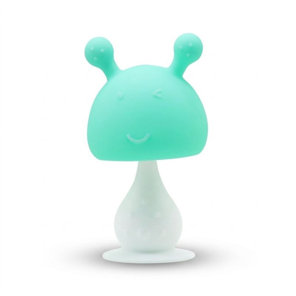 Anneau de dentition champignon à antennes turquoise