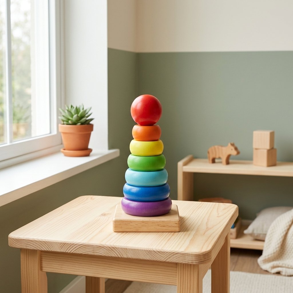 Tour à empiler sur une petite table d'enfant