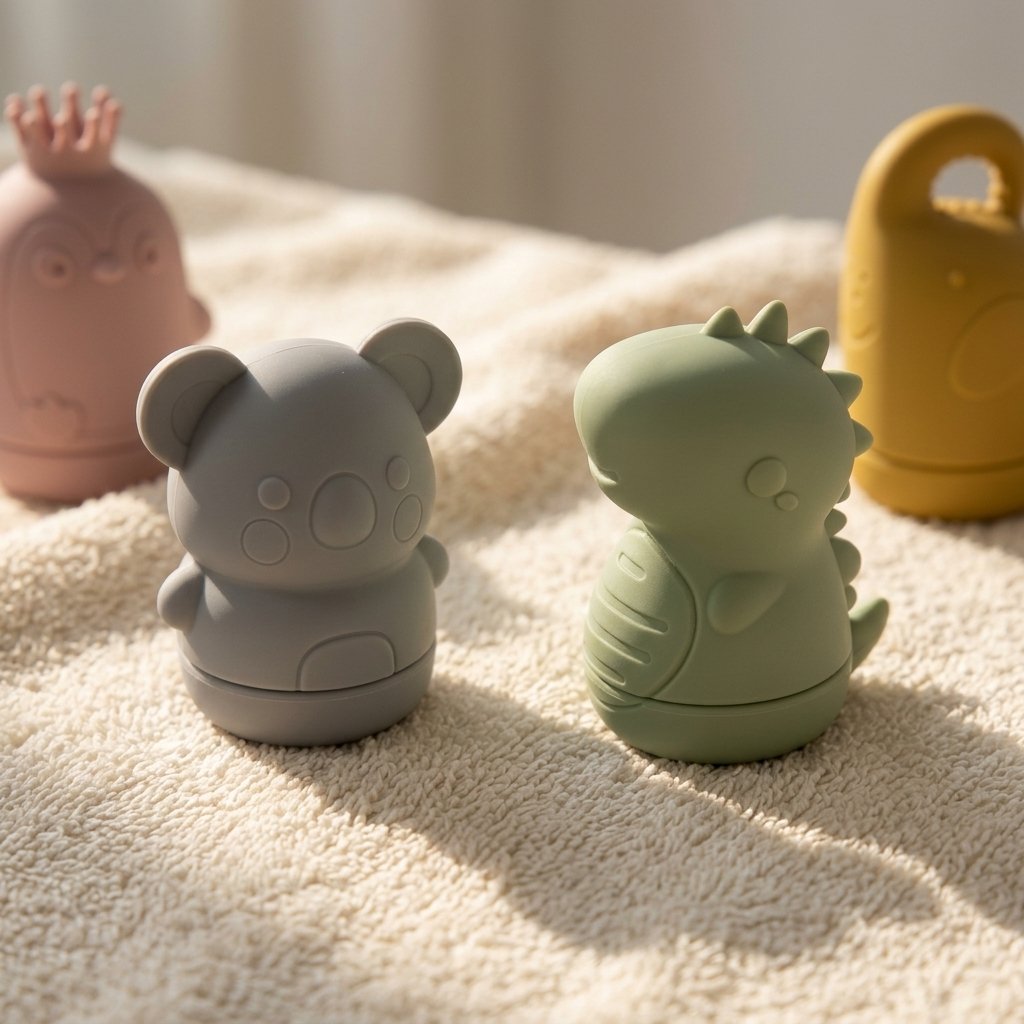 Koala et dinosaure de bain en silicone