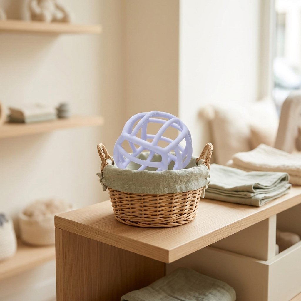 Balle sensorielle dans un panier en osier