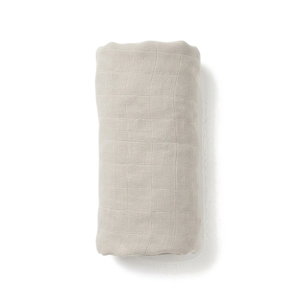 Lange uni bambou et coton gris clair